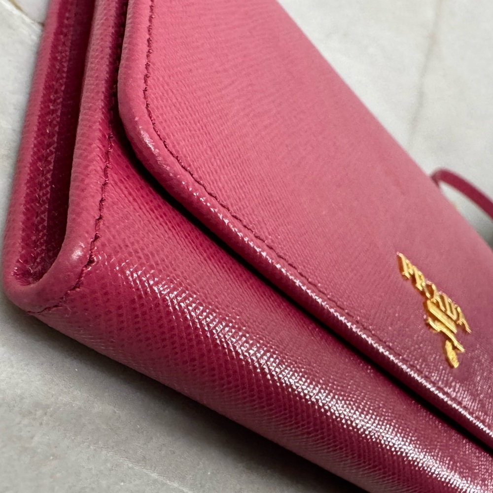 Prada Ibisco Saffiano Leather Wallet On Chain(leather strap) Pochette/Clutch Bag - Picture 13 of 13